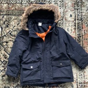 Boys Navy Blue Parka Coat - 3/4 years old - H&M